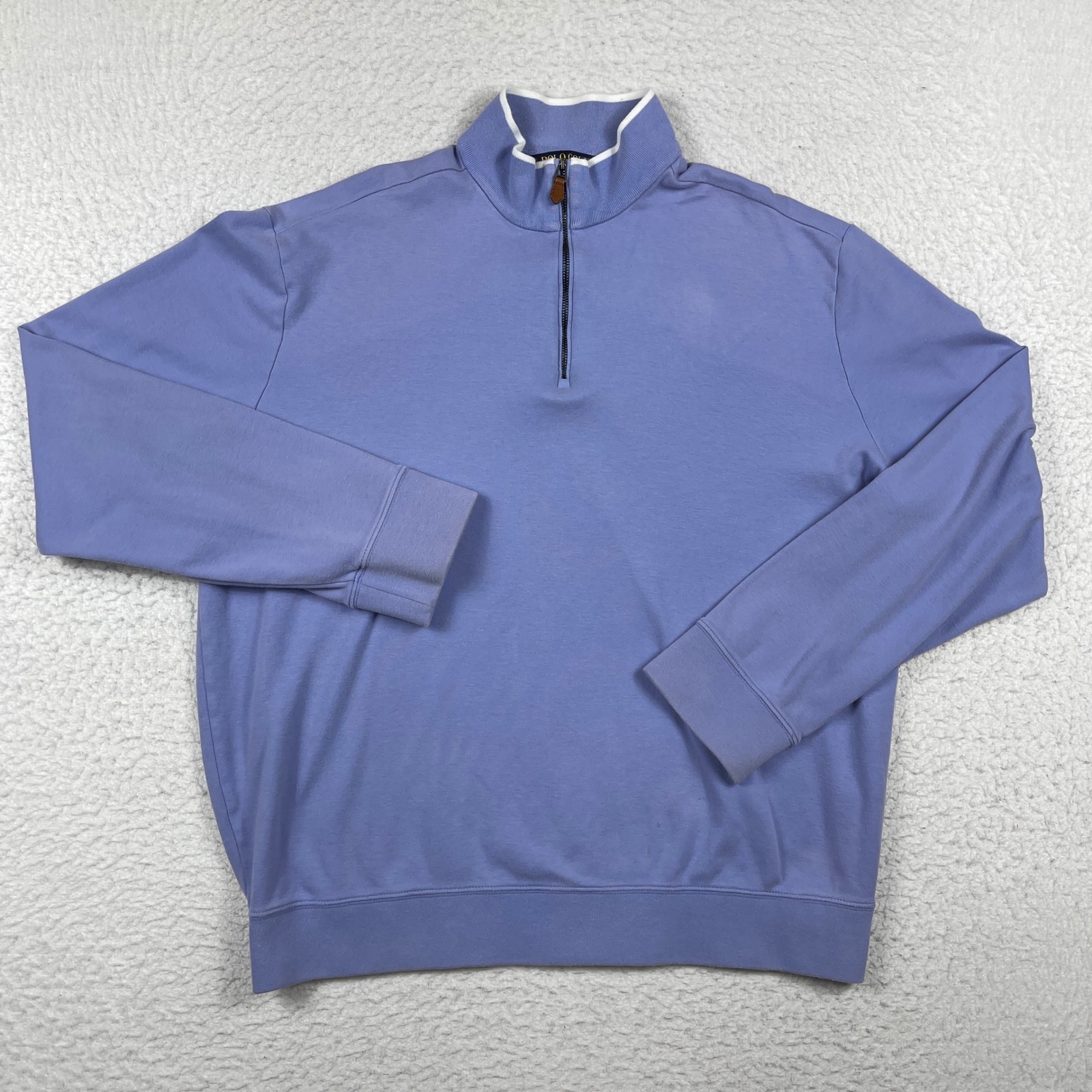 Polo Golf Ralph Lauren Quarter Zip Mens Xl Blue Pullover Mock Neck Sweater
